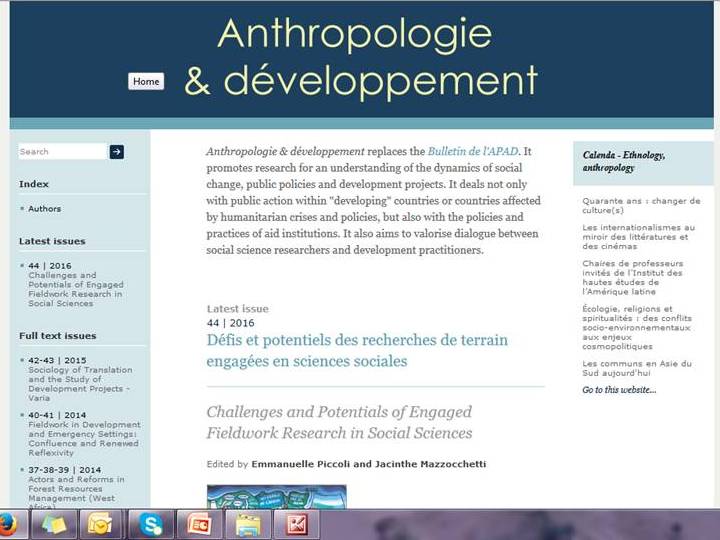 “Anthropologie & développement” is online!